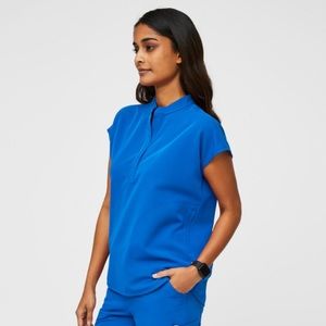 Figs Rafaela Oversized Scrub Top in Royal Blue